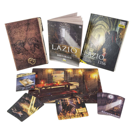 Táctica escena del crimen lazio 1356 – juego de mesa – juego de crimen – misterio histórico en un monasterio – investigación y deducción en profundidad – serie de escena del crimen – juego Storm Studio -1 o más jugadores – a partir de 18 años
