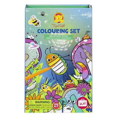 Juego para colorear de la tribu del tigre, criaturas del jardín, diversión para colorear para niños, juego creativo.