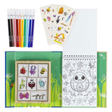 Juego para colorear de la tribu del tigre, criaturas del jardín, diversión para colorear para niños, juego creativo.