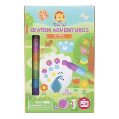 Juego de colores de crayones de cera de la tribu del tigre crayón aventuras jardín -