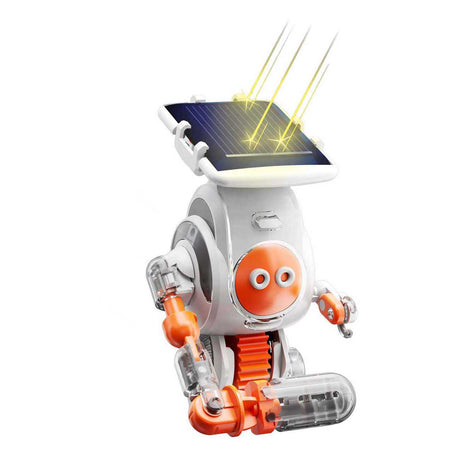 Robots solares Kosmos - set de experimentos - construye 5 robots alimentados por energía solar - no requiere baterías - cambia entre 4 vehículos - juguetes con voz - a partir de 8 años