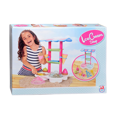 Juego de puesto de helados de arena Androni - 12 piezas para arenero y playa - 3+ años