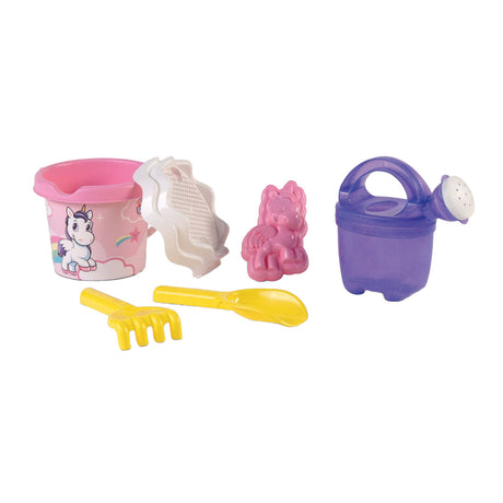 Mochila Androni con set de playa de unicornio, 6 piezas.