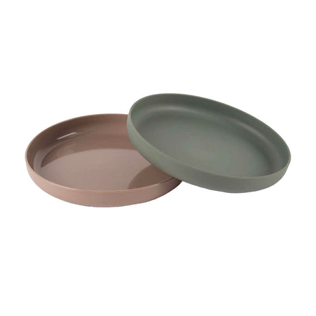 Juego de platos Dantoy moka verde oliva, 2 piezas.