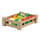 Caja ecoffier con frutas y verduras de plástico surtidas