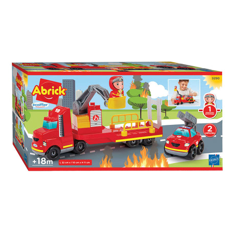Camión de bomberos abrick ecoiffier con camión de bomberos