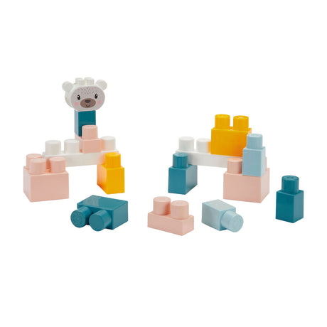 Abrick ecoiffier bb baby toys juego 4 en 1 en caja de almacenamiento - 41 piezas.