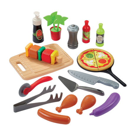 Cocina de verano ecoiffier ecoiffier con barbacoa y horno para pizza - 27 uds.