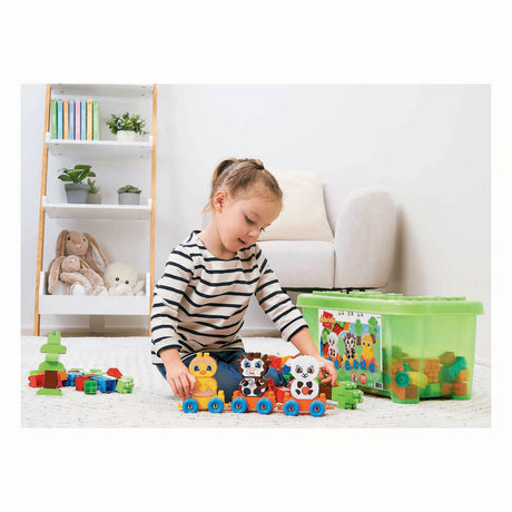 Tren de bloques de animales de granja de ladrillo Ecoiffier - 250 piezas.
