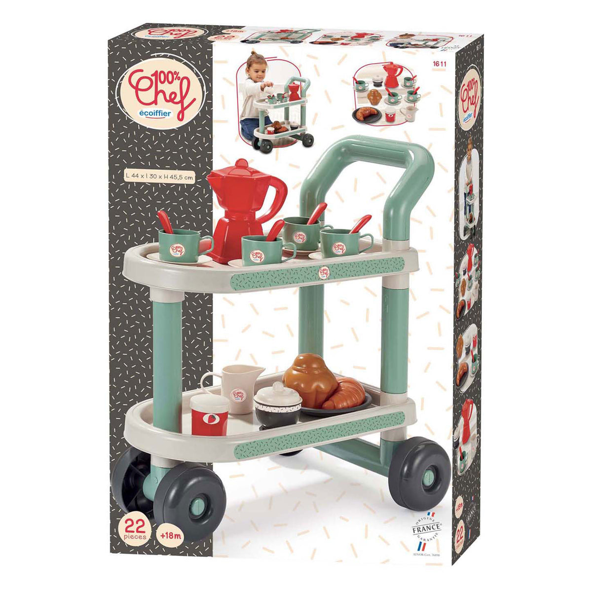 Carro de desayuno Ecoiffier 100% chef - 22 uds.