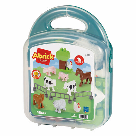 Maleta de ladrillo Ecoiffier con animales de granja - 16 uds.