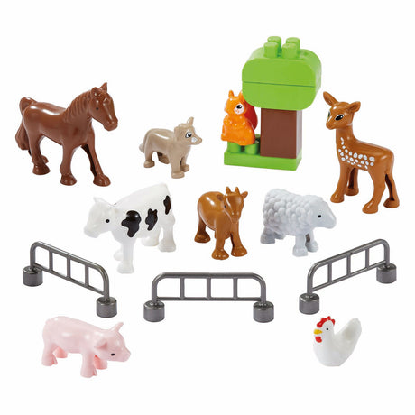 Maleta de ladrillo Ecoiffier con animales de granja - 16 uds.