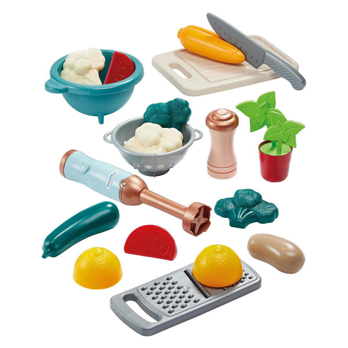 Set para hacer sopa Ecoiffier vert azur - 20 uds.