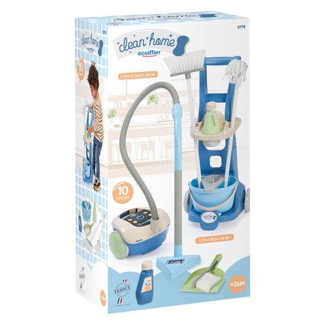 Ecoiffier clean home schoonmaakkar met stofzuiger - 10dlg.