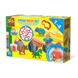 Ses creative - mi primer - mega set de arcilla - herramientas y formas de arcilla - arcilla sin gluten en colores brillantes - no se seca - tema de granja - con rodillo de madera y martillo
