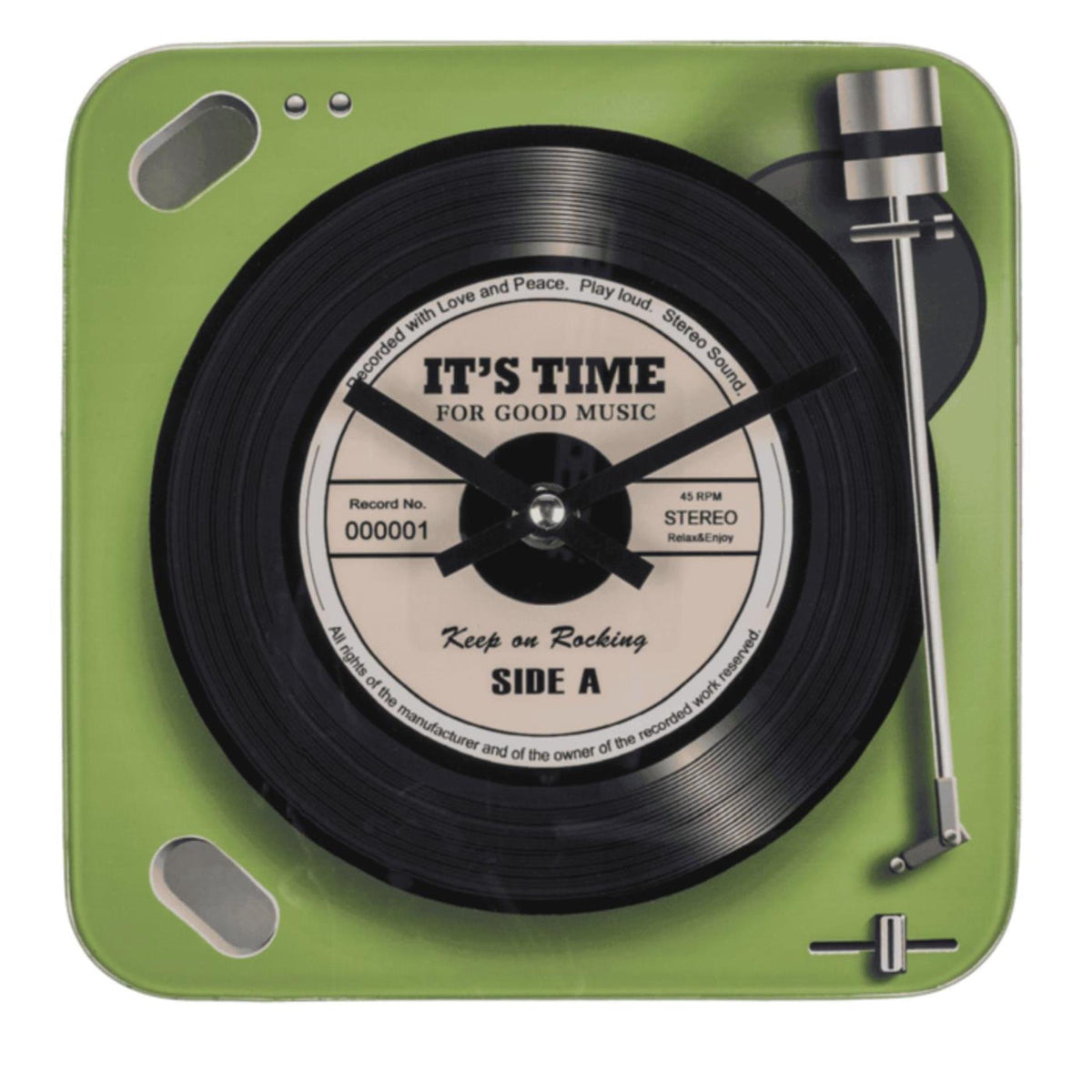 Ootb reloj de pared tocadiscos cristal ø20cm