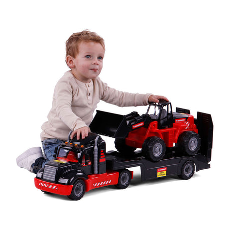 Camión de torpedo de Mammoet Cavallino con excavadora, escala 1:16