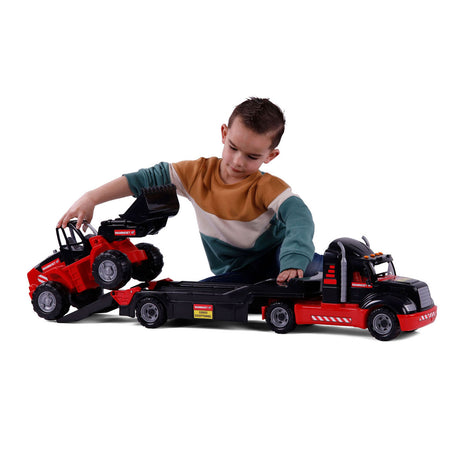 Camión de torpedo de Mammoet Cavallino con excavadora, escala 1:16
