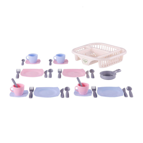 Servicio Cavallino con estante para lavavajillas rosa, 30dlg.