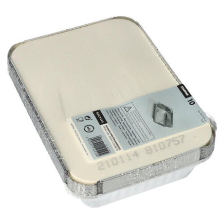 Cuencos para llevar Papstar de aluminio de 800 ml con tapa de cartón, paquete de 10