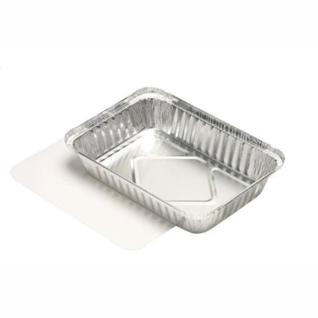 Cuencos para llevar Papstar de aluminio de 800 ml con tapa de cartón, paquete de 10