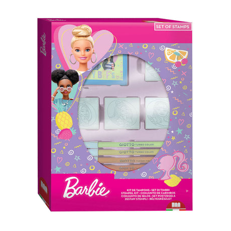Set de sellos barbie multiprint juguetes creativos con 4 sellos.