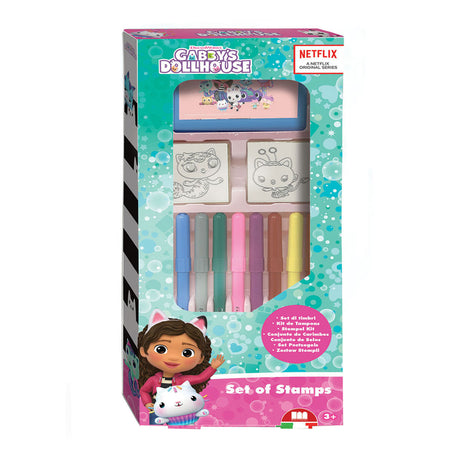 Set de sellos creativos casa de muñecas multiprint gabby con rotuladores.