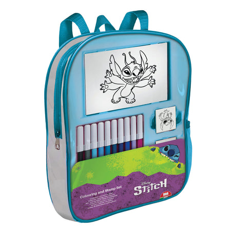 Mochila de puntada multiprint con sellos de bolígrafos de fieltro