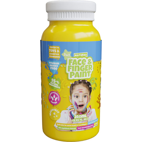 Botella de pintura para dedos Boti natural face - amarillo, 250 ml