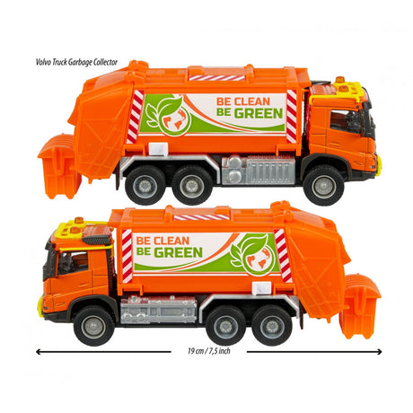 Majorette grand series - camión de basura volvo truck - metal - luz y sonido - 18 cm - vehículo de juguete