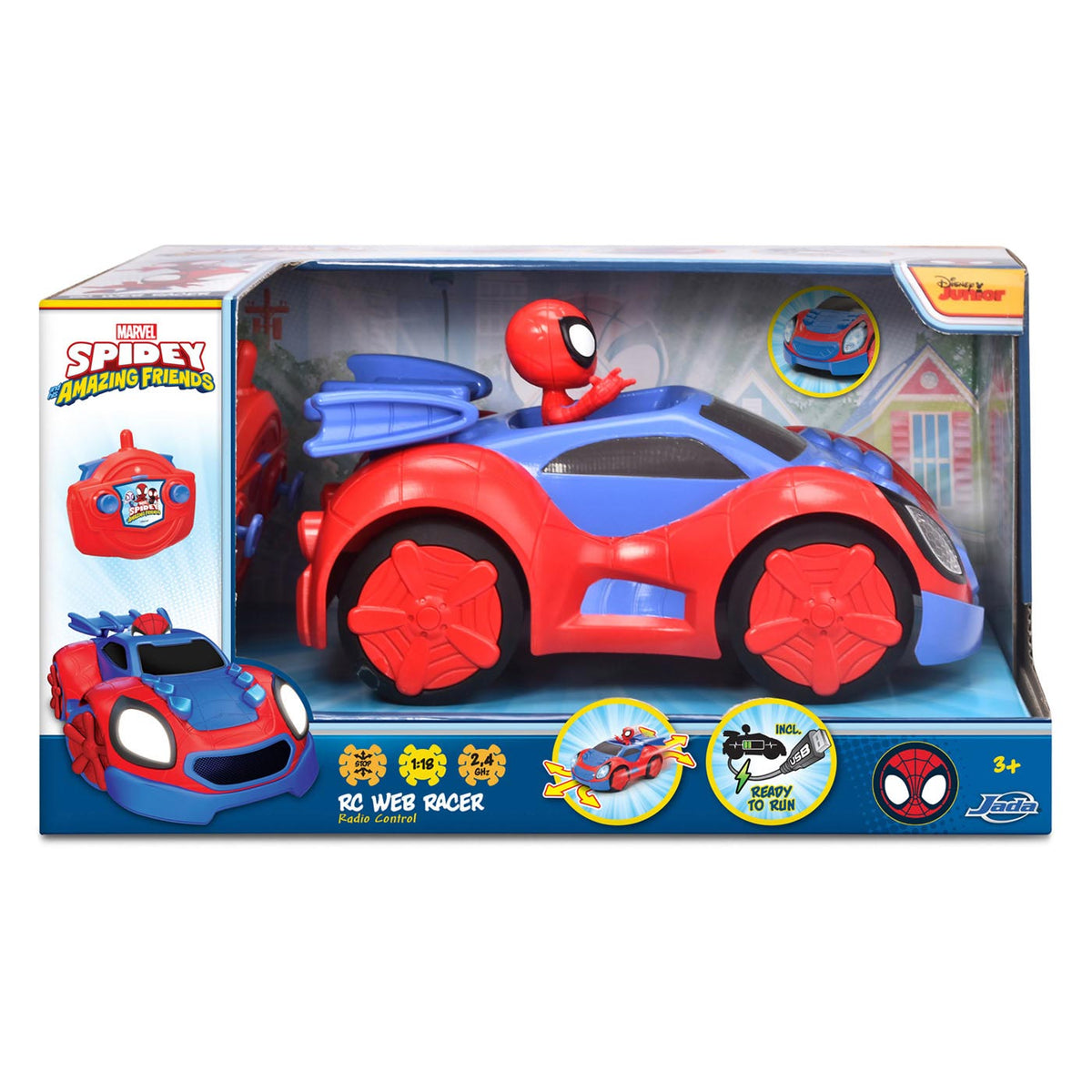 Coche controlado por Dickie Jada RC Spidey Web Racer