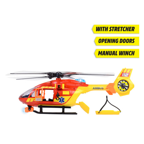 Dickie Toys - helicóptero ambulancia - helicóptero hospitalario - luz y sonido - hélice giratoria - a partir de 3 años