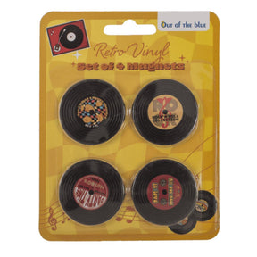 Ootb imanes para frigorífico retro LP 4,2x4,2cm juego de 4 piezas