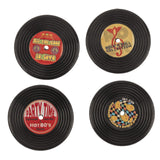 Ootb imanes para frigorífico retro LP 4,2x4,2cm juego de 4 piezas