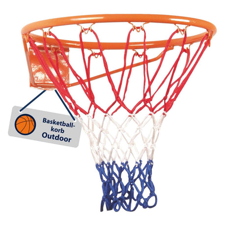 Aro de baloncesto Hudora de metal con red.