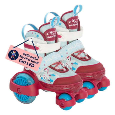 Hudora patines mi primer unicornio quad led, talla 30-33