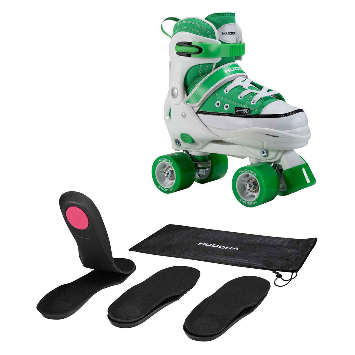 Zapatilla patín Hudora verde, talla 36-39