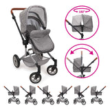 509 Crew Cochecito para muñecas 2 en 1 con bolso - gris