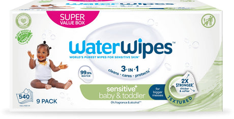 Toallitas para el hocico Waterwipes - para cara y manos - 99,9% agua - 9 x 60 - 540 toallitas