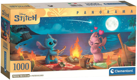 Clementoni - rompecabezas - 1000 piezas - panorama de punto disney - caja compacta
