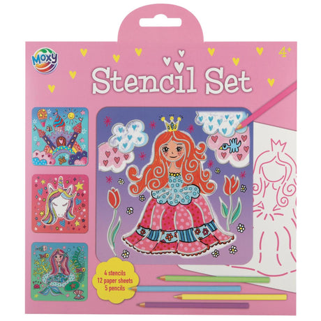 Set de plantillas Moxy con 5 lápices