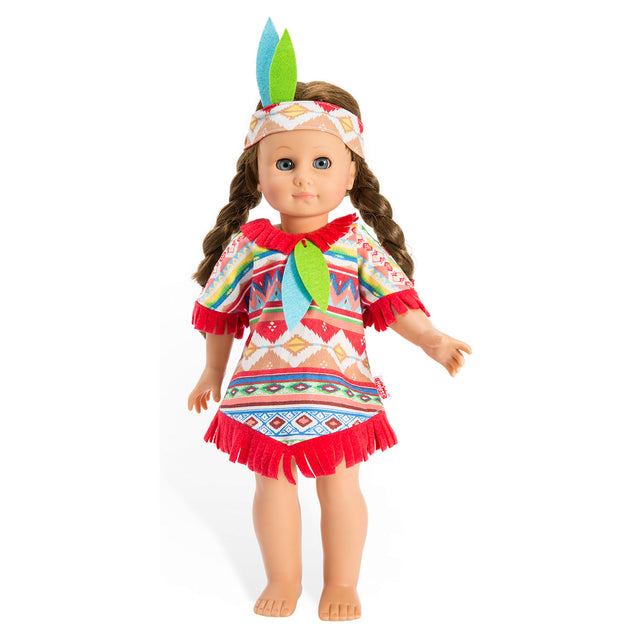 Muñecas Heless conjunto indio plumas azules, 28-35 cm