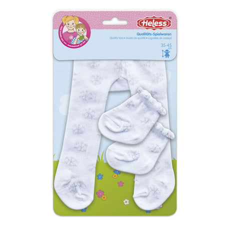 Medias y calcetines para muñeca Heless poliéster blanco plata 28-35 cm