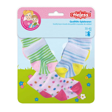 Calcetines para muñecas Heless 3 pares, 35-45 cm
