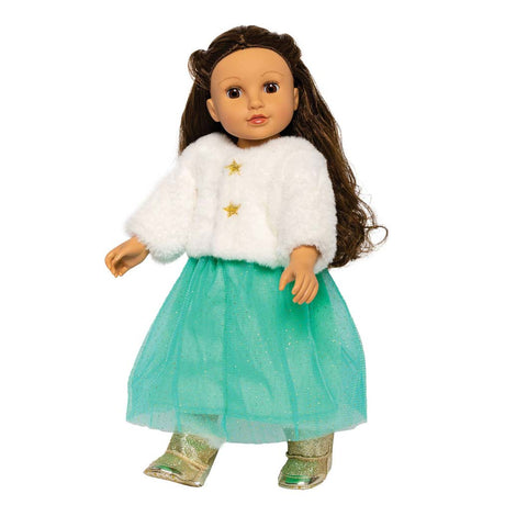 Chaqueta de muñeco de peluche Heless con falda, 35-45 cm