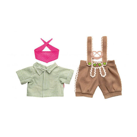 Ropa de Heless Doll Lederhosen con camisa y bufanda, 28-35 cm