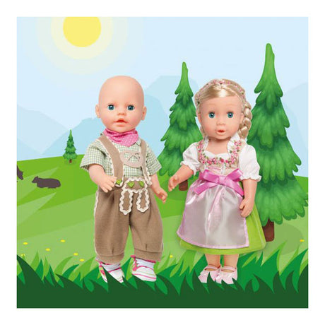 Ropa de Heless Doll Lederhosen con camisa y bufanda, 28-35 cm