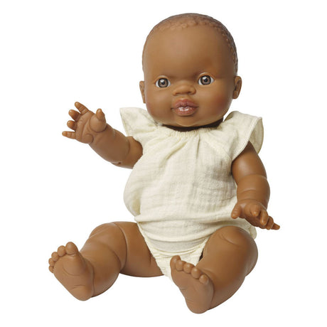 Cuerpo de muñeca Heless amarillo con volantes, 28-35 cm