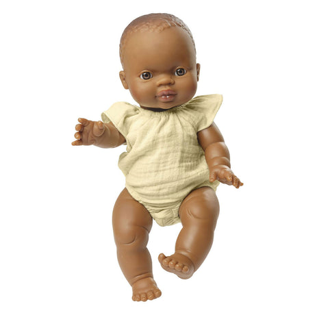 Cuerpo de muñeca Heless amarillo con volantes, 28-35 cm