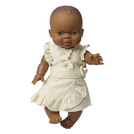 Falda cruzada Heless Dolls color crudo con volantes, 28-35 cm